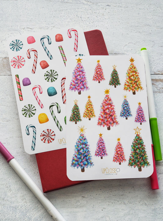 Colorful Christmas Sticker Sheet Bundle